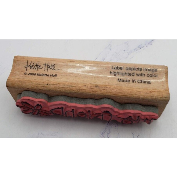 Kolette Hall My Friend Flower Words Phrases Writing Wood Mounted Rubber Stamp - Picture 6 of 7